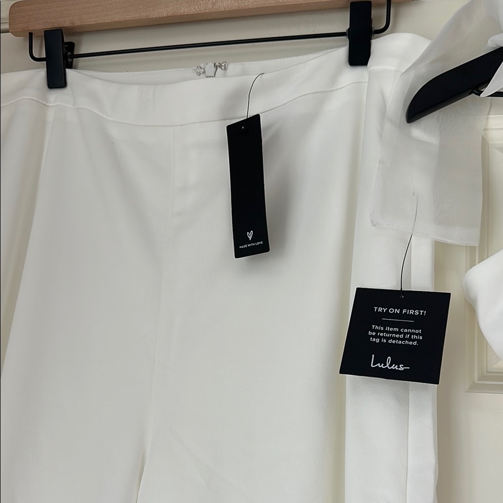 NWT Lulu's Elegant White Two-Piece Set - Picture 6 of 8
